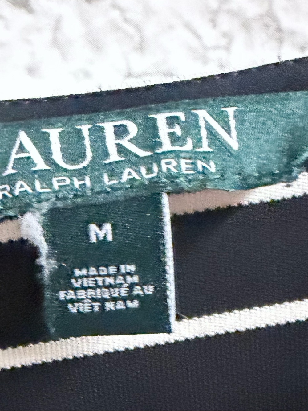 Ralph Lauren Black & White Striped Long Sleeve Top with Cream Hem - Picture 4 of 5